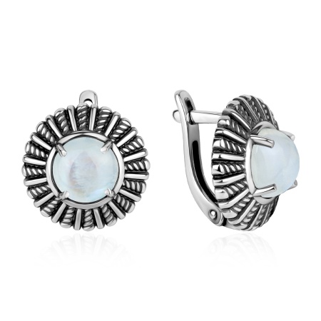 Серьги из серебра с лунным каменем