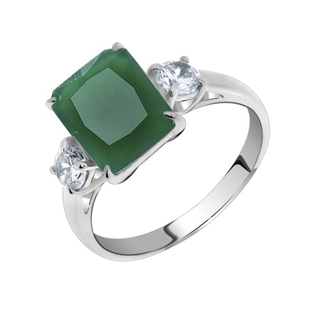 Купить кольцо из серебра с агатом и фианитами в интернет-магазине KRASNOE