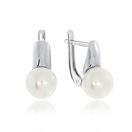 Серьги из серебра с жемчугами
