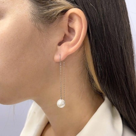 Серьги из серебра с жемчугом