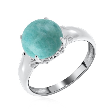 Купить кольцо из серебра с амазонитом в интернет-магазине KRASNOE