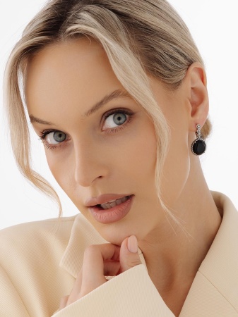 Серьги из серебра с агатами