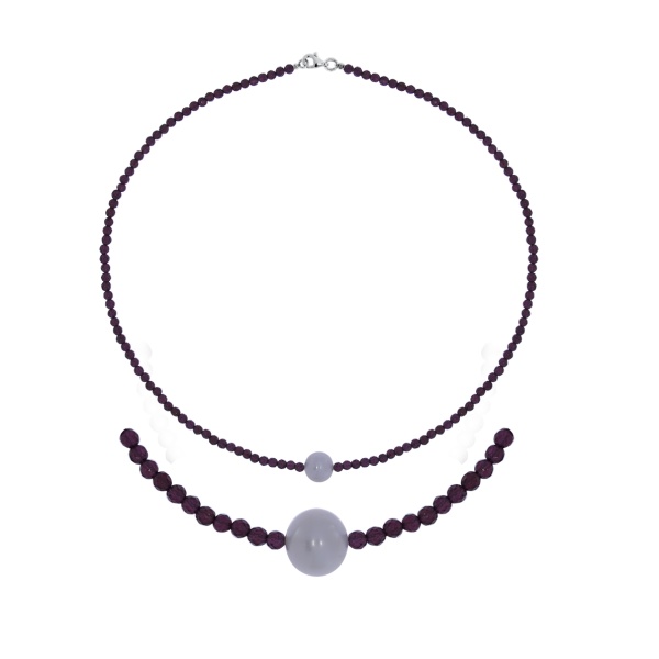 Колье из серебра с жемчугом и гранатами 8340156105-45