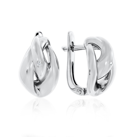 Серьги из серебра с фианитами 2340200596 от KRASNOE, металл Серебро, вставка Фианит