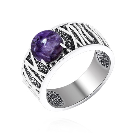 Купить кольцо из серебра с чароитом в интернет-магазине KRASNOE