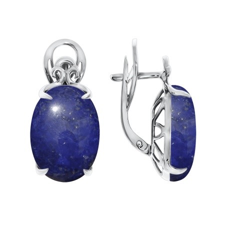 Серьги из серебра с лазуритом