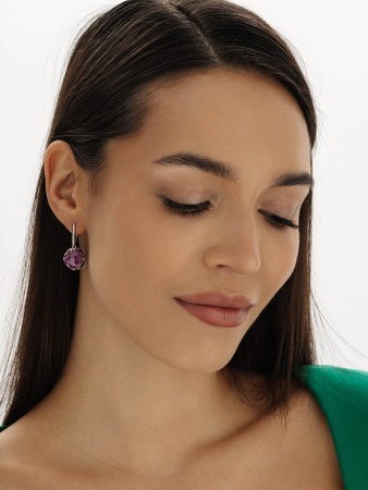 Серьги из серебра с фианитами