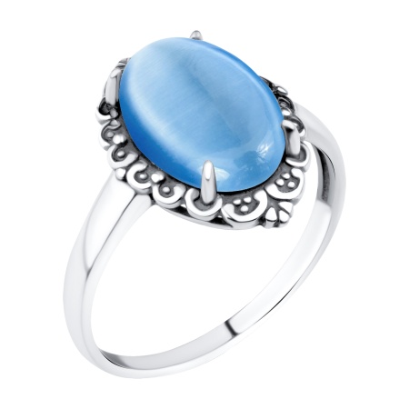 Купить кольцо из серебра с кошачим глазом в интернет-магазине KRASNOE