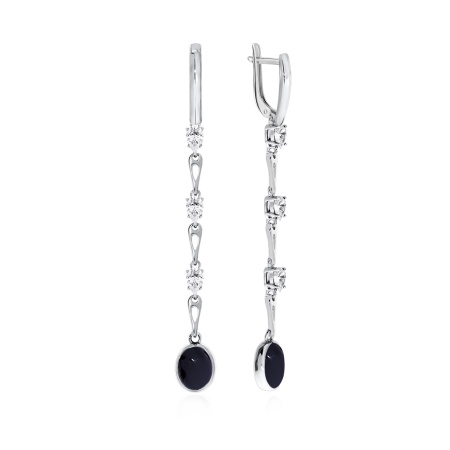 Серьги из серебра с агатами и фианитами 2340391513-20 от KRASNOE, металл Серебро, вставка Агат