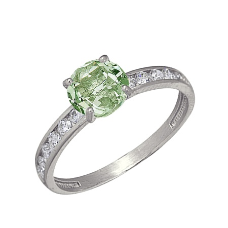 Купить кольцо из серебра с кристалл ювелирныйом в интернет-магазине KRASNOE