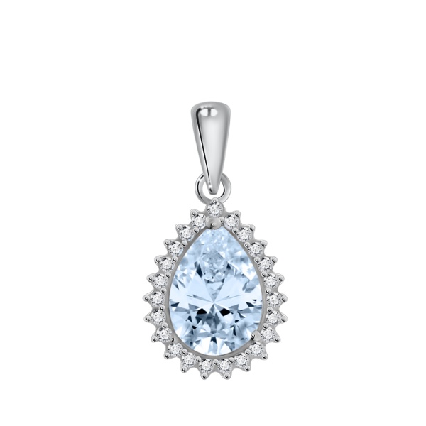 Купить подвеска из серебра с кварцем и фианитами