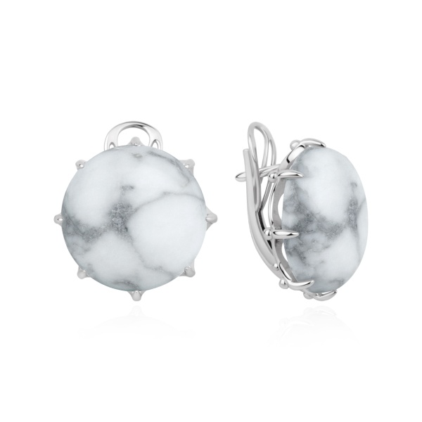 Серьги из серебра с кахолонгом