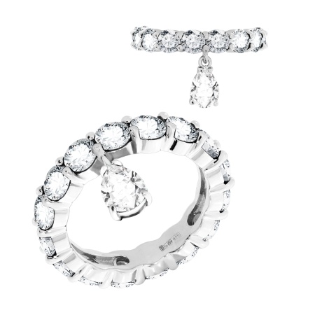 Купить кольцо из серебра с фианитами в интернет-магазине KRASNOE