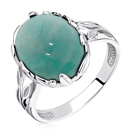Купить кольцо из серебра с амазонитом в интернет-магазине KRASNOE