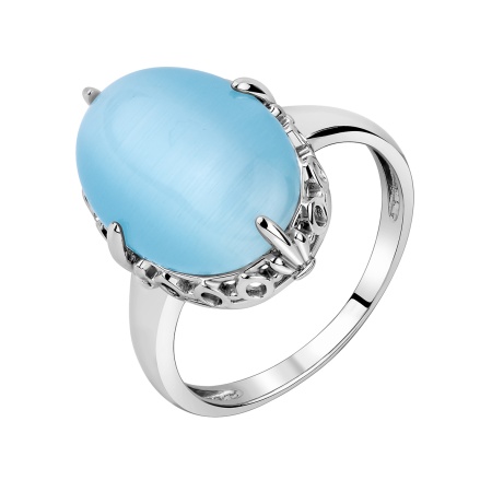 Купить кольцо из серебра с имитацией кошачьего глаза в интернет-магазине KRASNOE