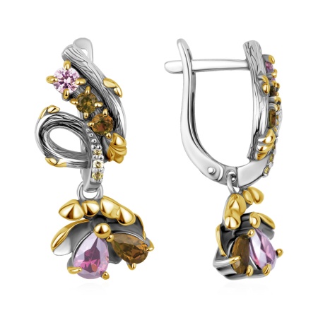 Серьги из серебра с ситаллами