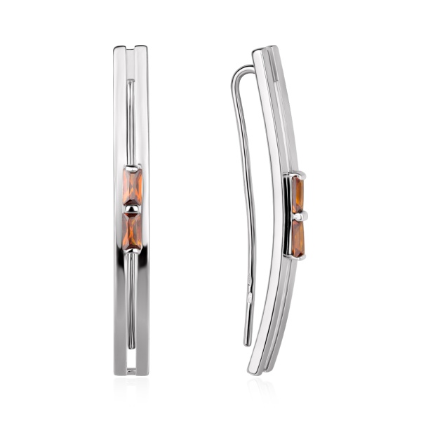 Серьги из серебра с фианитами в ювелирном интернет-магазине