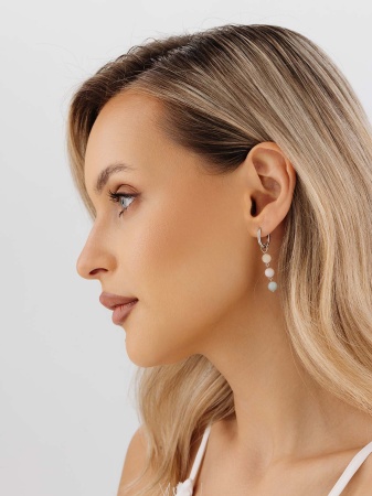 Серьги из серебра с агатом