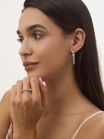 Серьги из серебра с топазом 2340071183 от KRASNOE, металл Серебро, вставка Топаз Sky