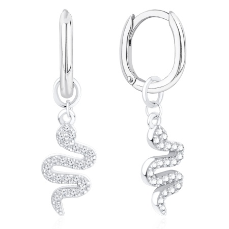 Серьги из серебра с фианитами