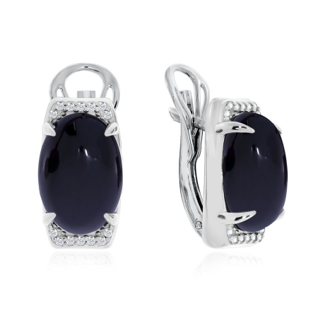 Серьги из серебра с агатами и фианитами 2340390965л-20 от KRASNOE, металл Серебро, вставка Агат