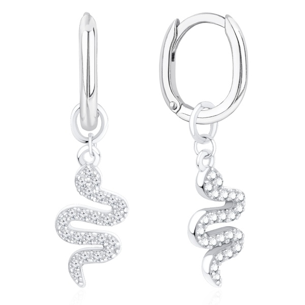 Серьги из серебра с фианитами