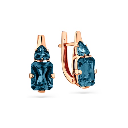 Серьги из золота с  02-3-376-1100-010 от KRASNOE, металл Золото, вставка Топаз