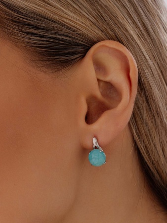 Серьги из серебра с амазонитами со скидкой