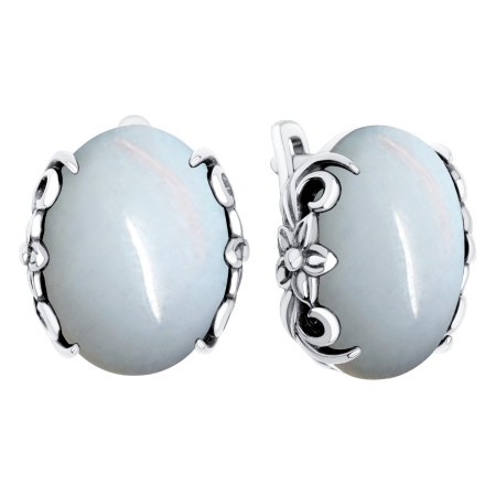 Серьги из серебра с лунным камнем