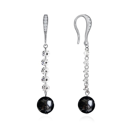 Серьги из серебра с агатами и фианитами 2340390611-1-20 от KRASNOE, металл Серебро, вставка Агат