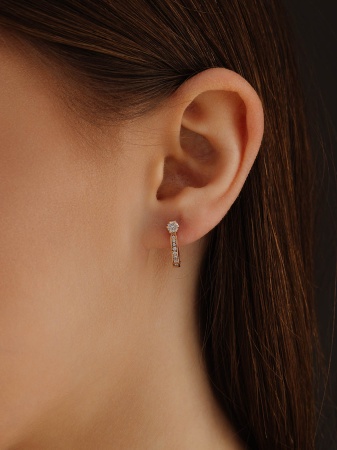 Серьги из серебра с фианитами со скидкой