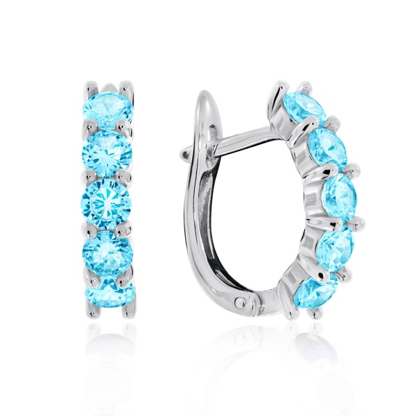 Серьги из серебра с топазами