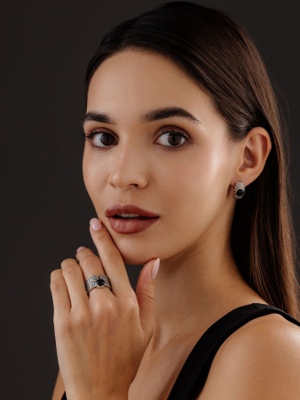 Купить кольцо из серебра с агатом в интернет-магазине KRASNOE