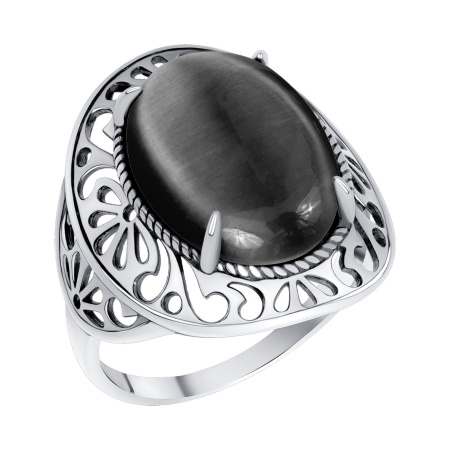 Купить кольцо из серебра с кошачим глазом в интернет-магазине KRASNOE