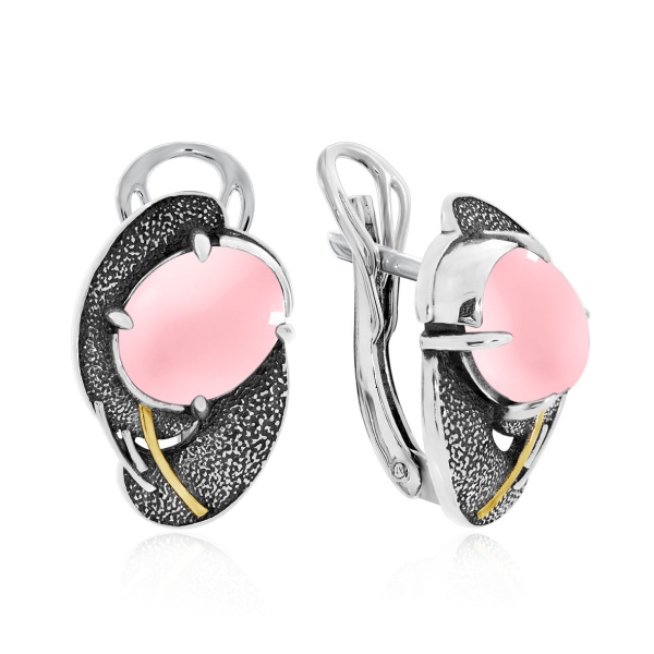 Серьги из серебра с агатом 2317392395-30 от KRASNOE, металл Серебро, вставка Агат