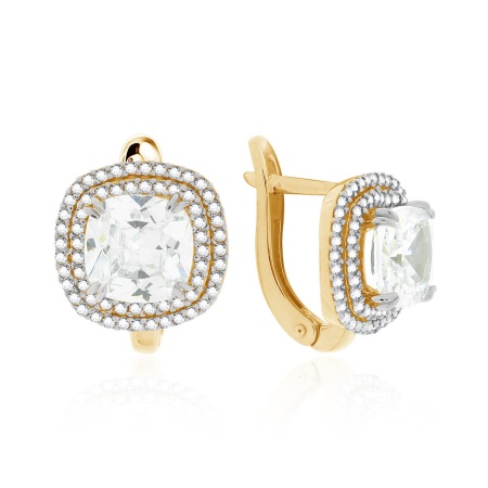 Серьги из серебра с фианитами 2329201562л от KRASNOE, металл Серебро, вставка Фианит