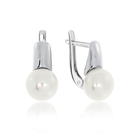 Серьги из серебра с жемчугами