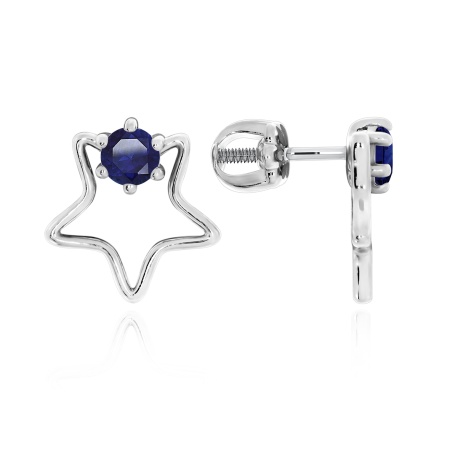 Пусеты из серебра с ситаллами