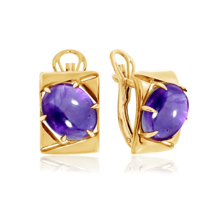 Серьги из серебра с натуральными корундами