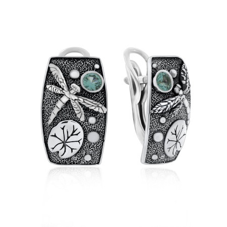 Серьги из серебра с ситаллами 2310881767-78 от KRASNOE, металл Серебро, вставка Ситалл