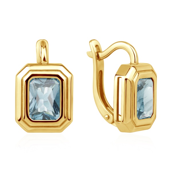 Серьги из серебра с топазами