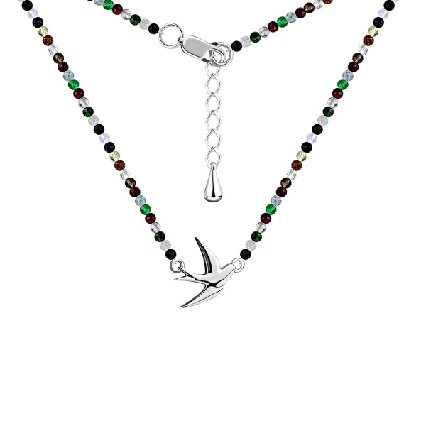 Колье из серебра с агатами