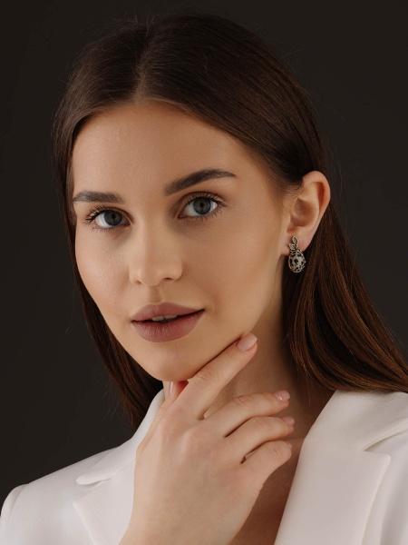 Серьги из серебра с яшмой