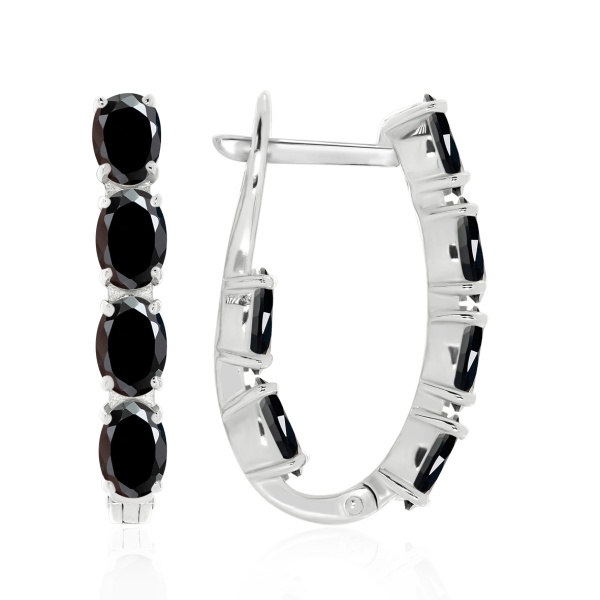 Серьги из серебра с фианитом