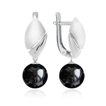 Серьги из серебра с агатами 2340390900-20 от KRASNOE, металл Серебро, вставка Агат