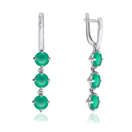 Серьги из серебра с агатами 2340390668-60 от KRASNOE, металл Серебро, вставка Агат