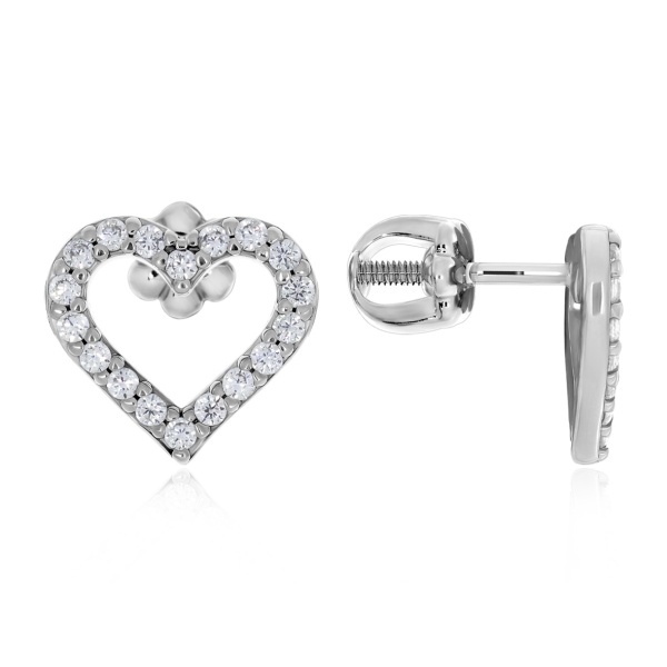 пусет из серебра с фианитом со скидкой