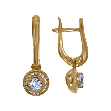 Серьги из серебра с фианитами 2320200105 от KRASNOE, металл Серебро, вставка Фианит