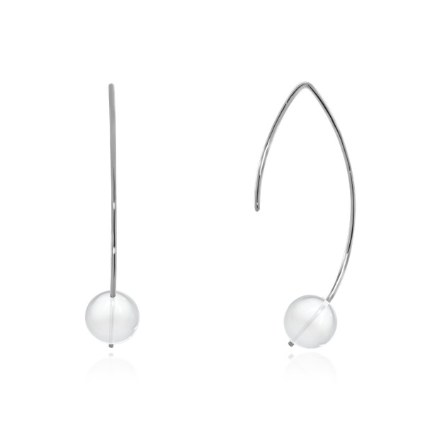 Серьги из серебра с хрусталём со скидкой