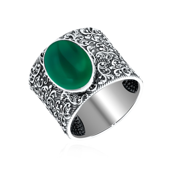 Купить кольцо из серебра с агатом в интернет-магазине KRASNOE